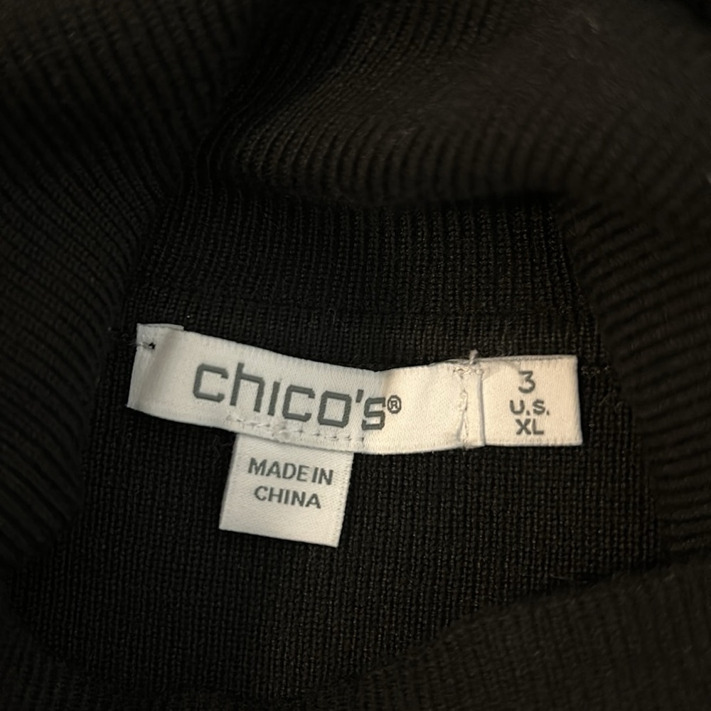 Chicos Colorblock Turtleneck Sweater Size 3 (XL 16/18) - Picture 5 of 7